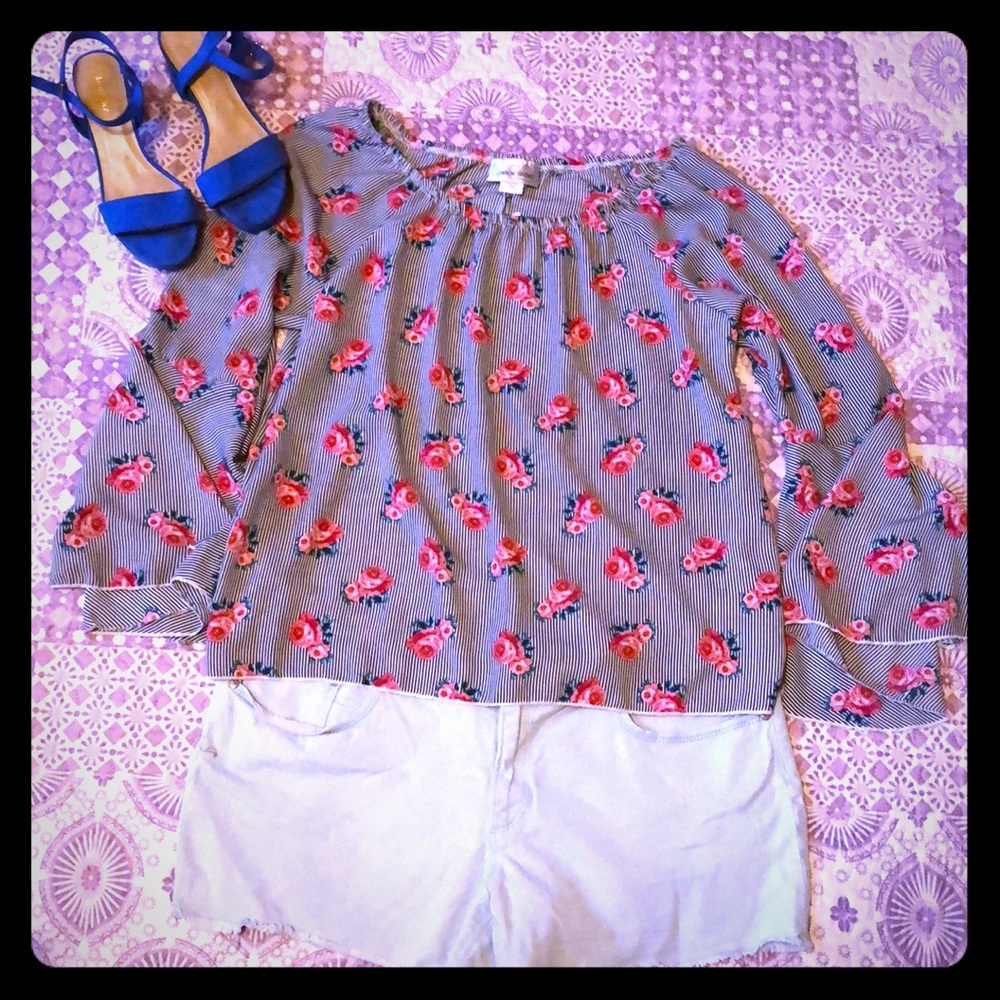 Floral Bell Sleeve Blouse
